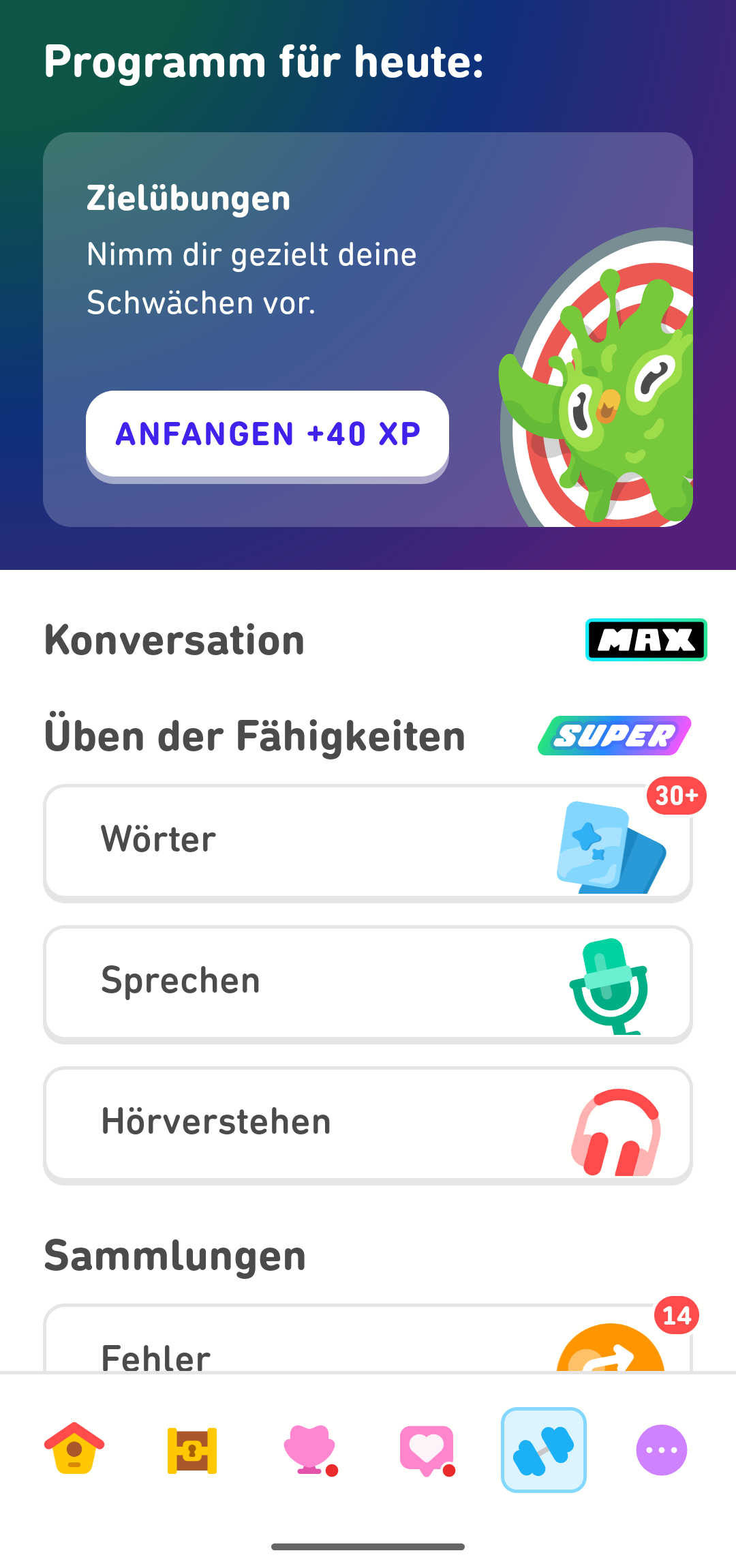 Screenshot, der das Übungscamp zeigt