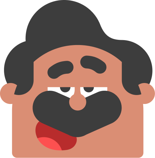 Duolingo character Oscar smiling with his mouth open