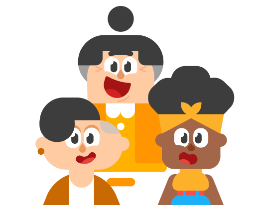 Alt: Duolingo character Lucy with her mouth open wide