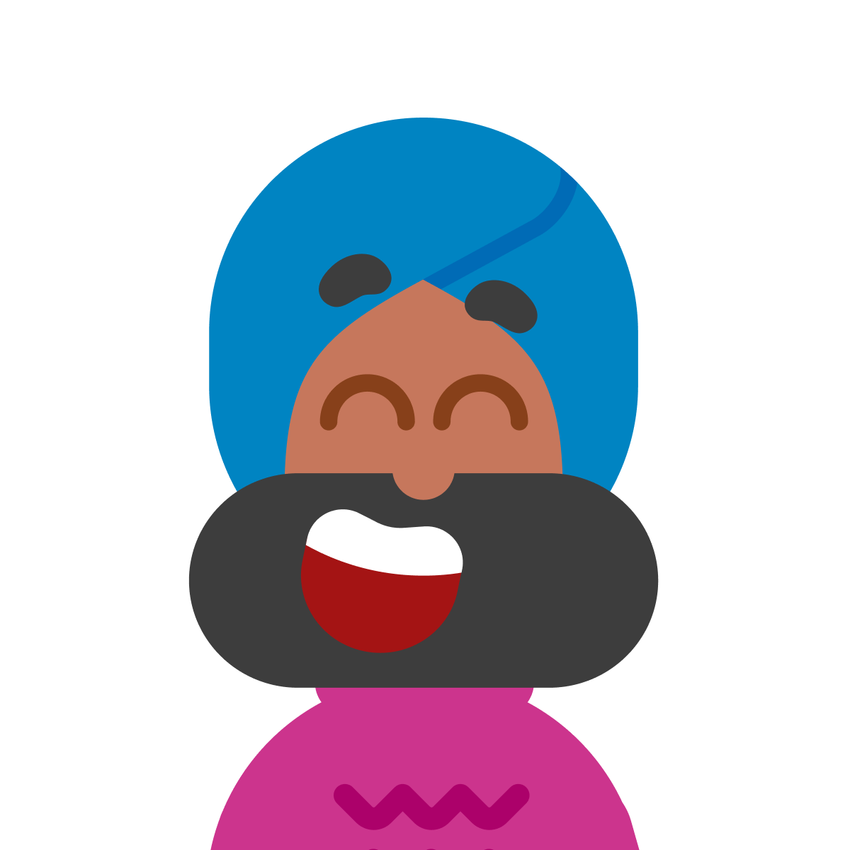 Illustration of Duolingo character Vikram laughing