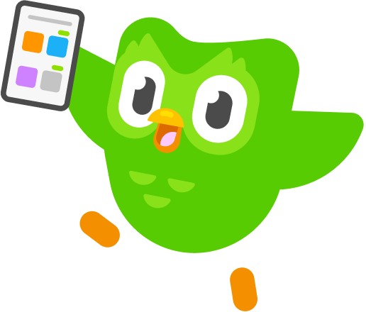 Illustration of Duo the owl holding a phone and looking excited