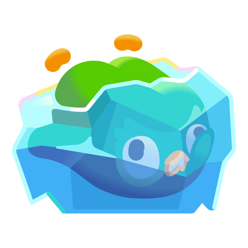 Illustration of Duo the owl submerged head-first in very cold water or ice, looking crumpled