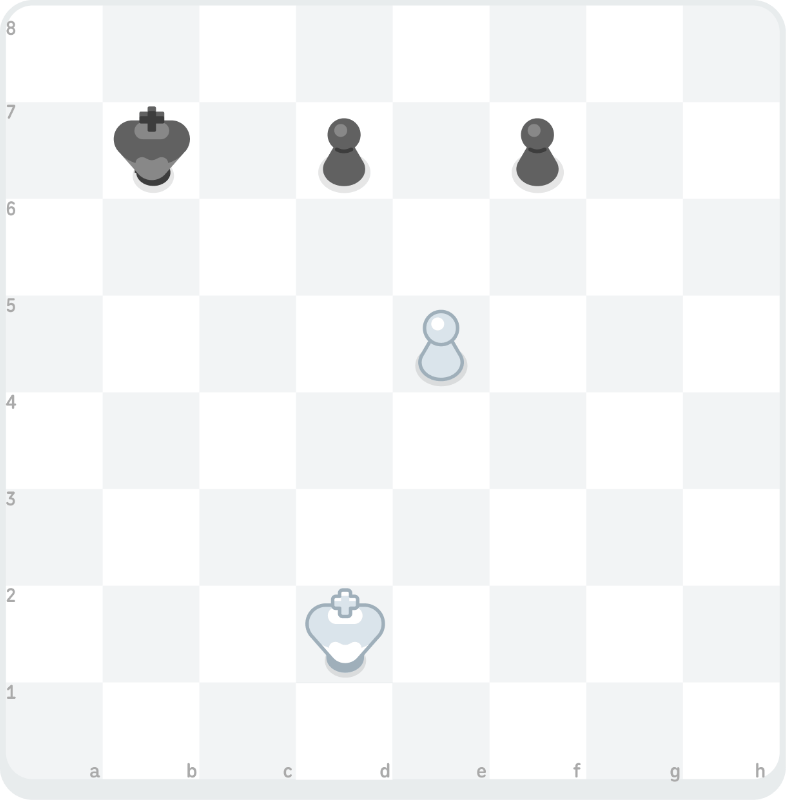 Illustration of a chess board showing a black pawn advancing from d7 to d5, allowing White’s pawn on e5 to capture en passant.