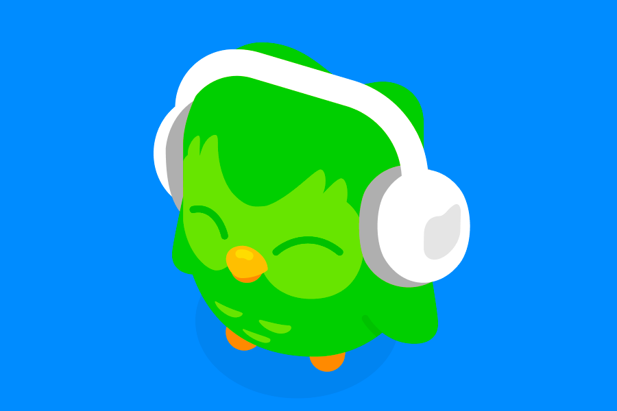 Illustration of Duo listening to music on headphones