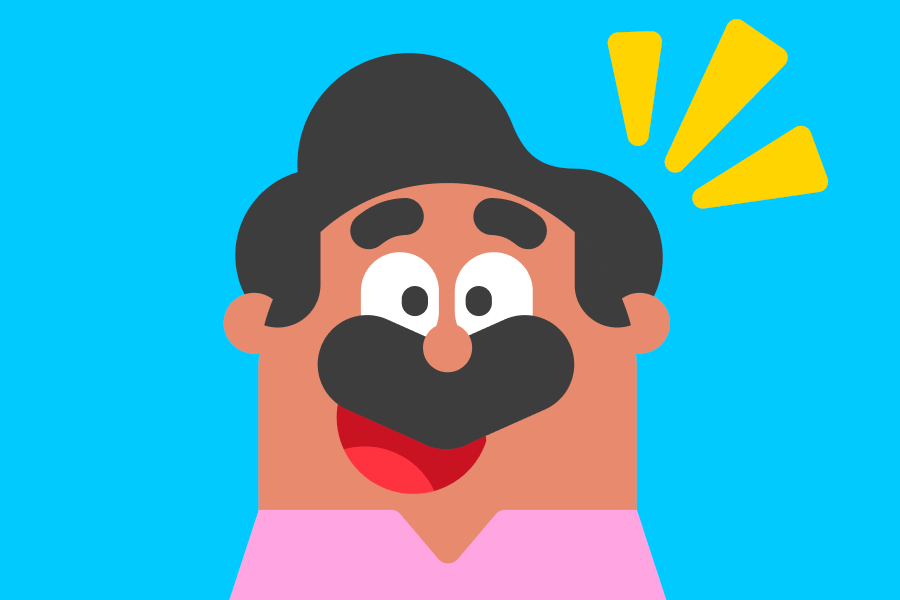 Illustration of Oscar looking enlightened