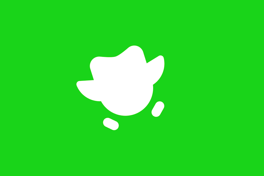 緑の背景に描かれたフクロウのデュオのシルエットのイラスト