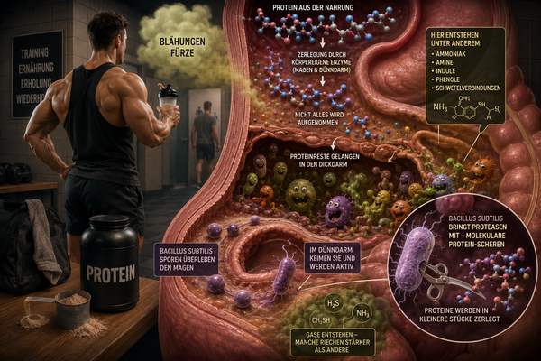 Bacillus subtilis, Blähungen und Fürze bei Sportlern – wieder zu viel Protein im System?