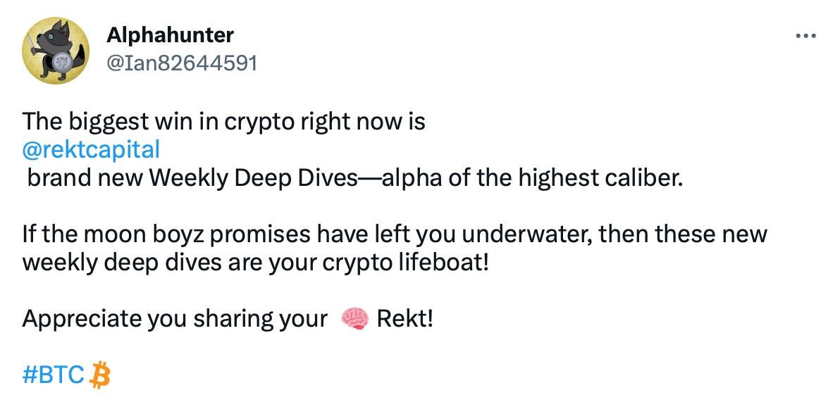 Last Chance to Lock in Rekt Capital Deep Dives at Lower Price!