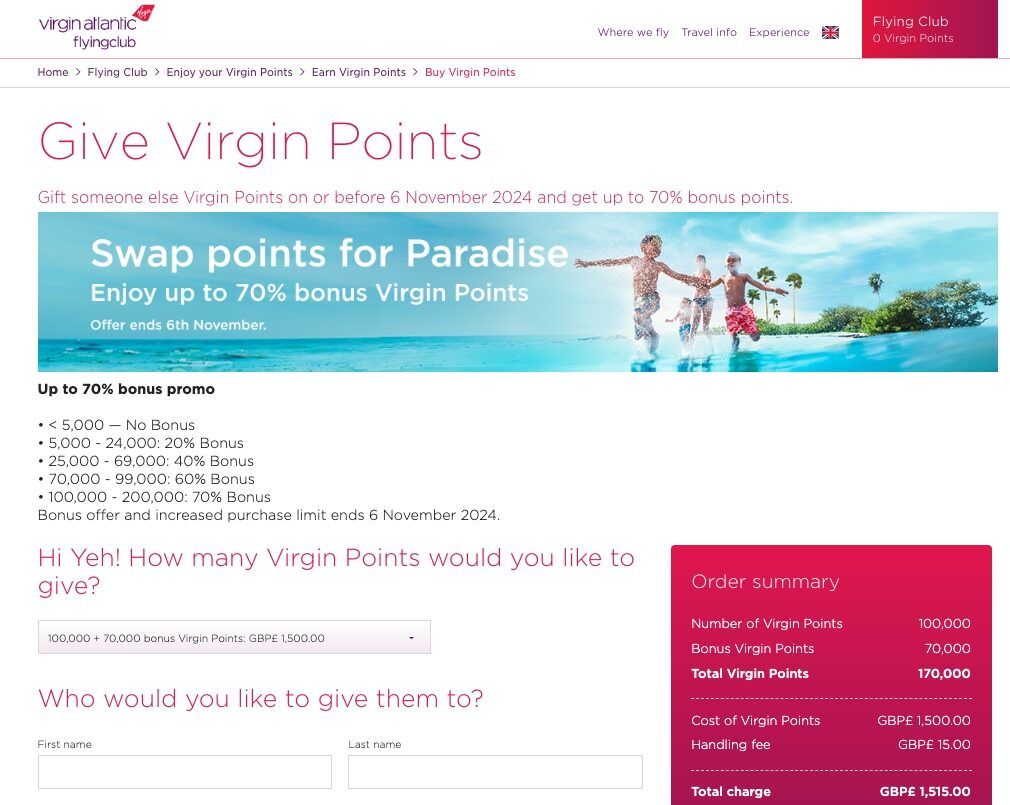 維珍大西洋航空哩程計畫及兌換商務艙心得