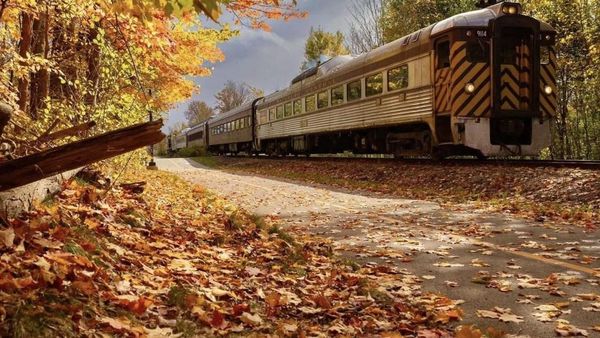 Trem histórico liga Waterloo e Elmira em passeio de outono