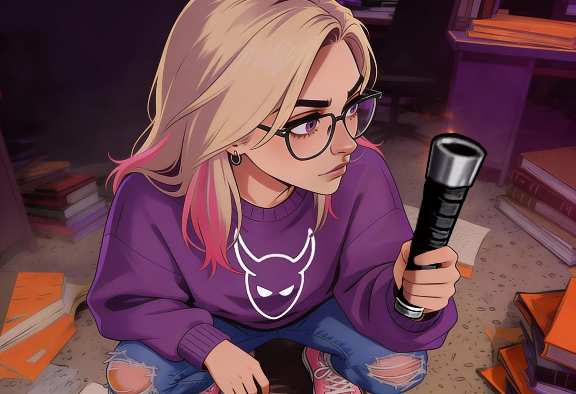 Dee explores her estranged mother's office and discovers a mysterious laser pointer