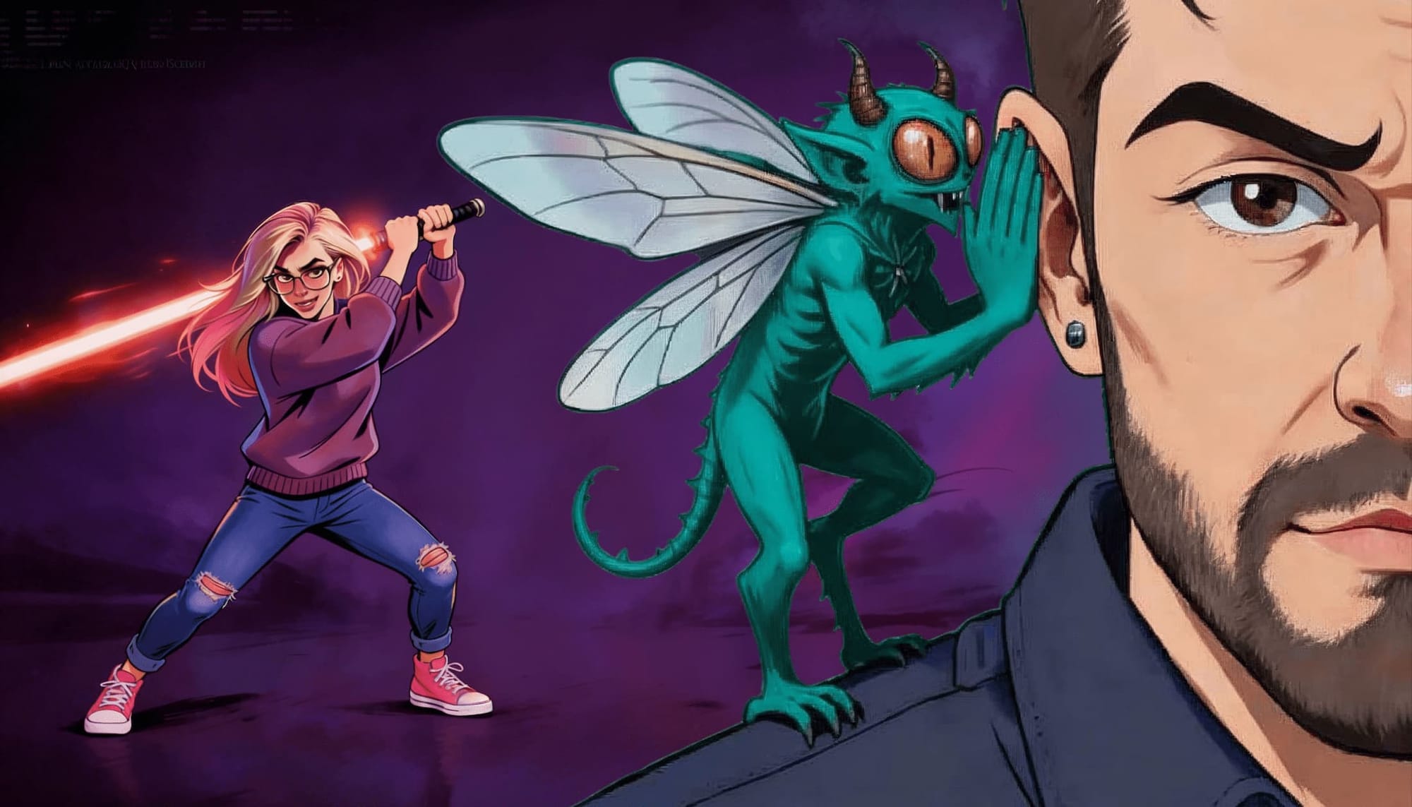 Dee ignites the laser pointer