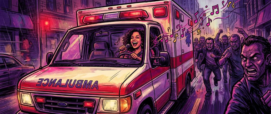 Just a girl? Ivonne Martin driving an ambulance.