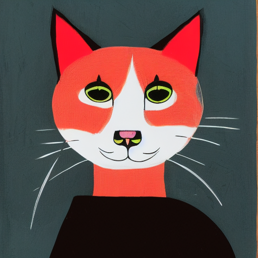 Un chat rouge avec des habits noirs