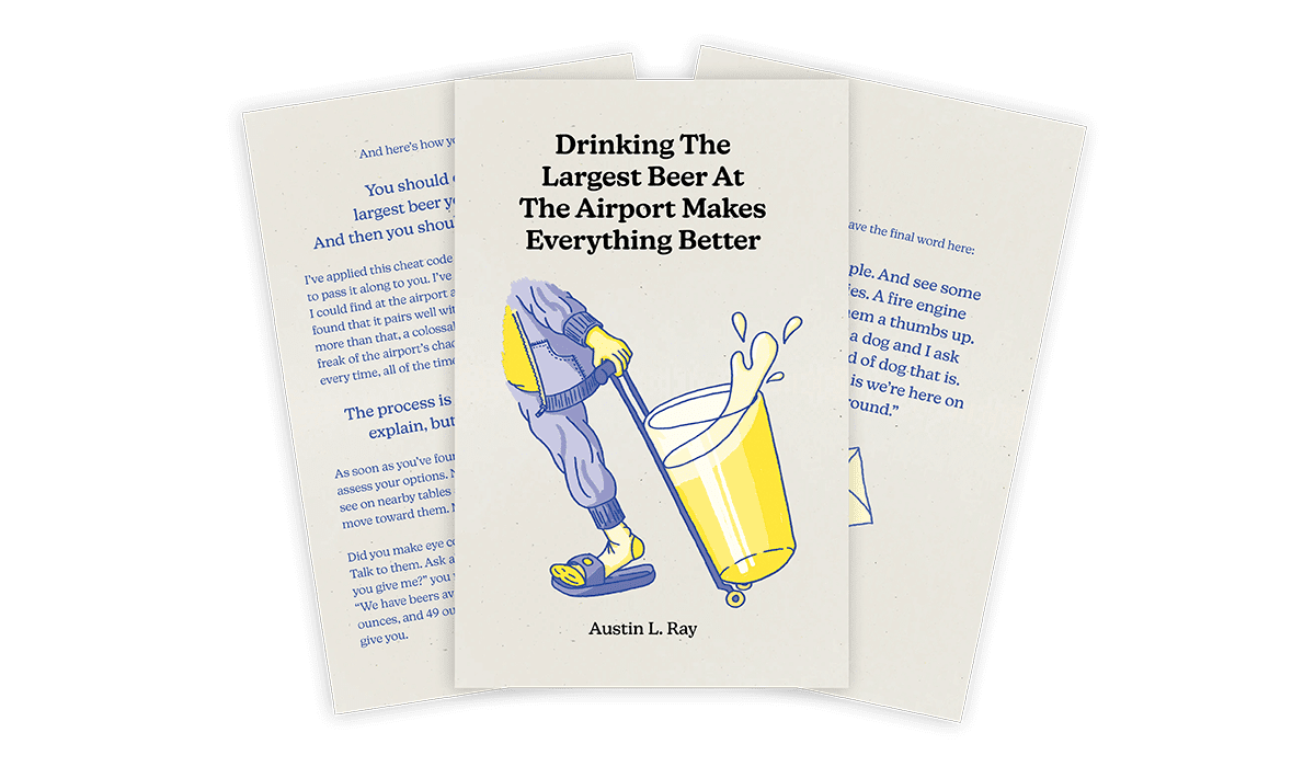 drinking big beers at the airport