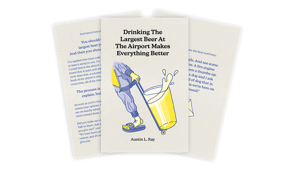 drinking big beers at the airport