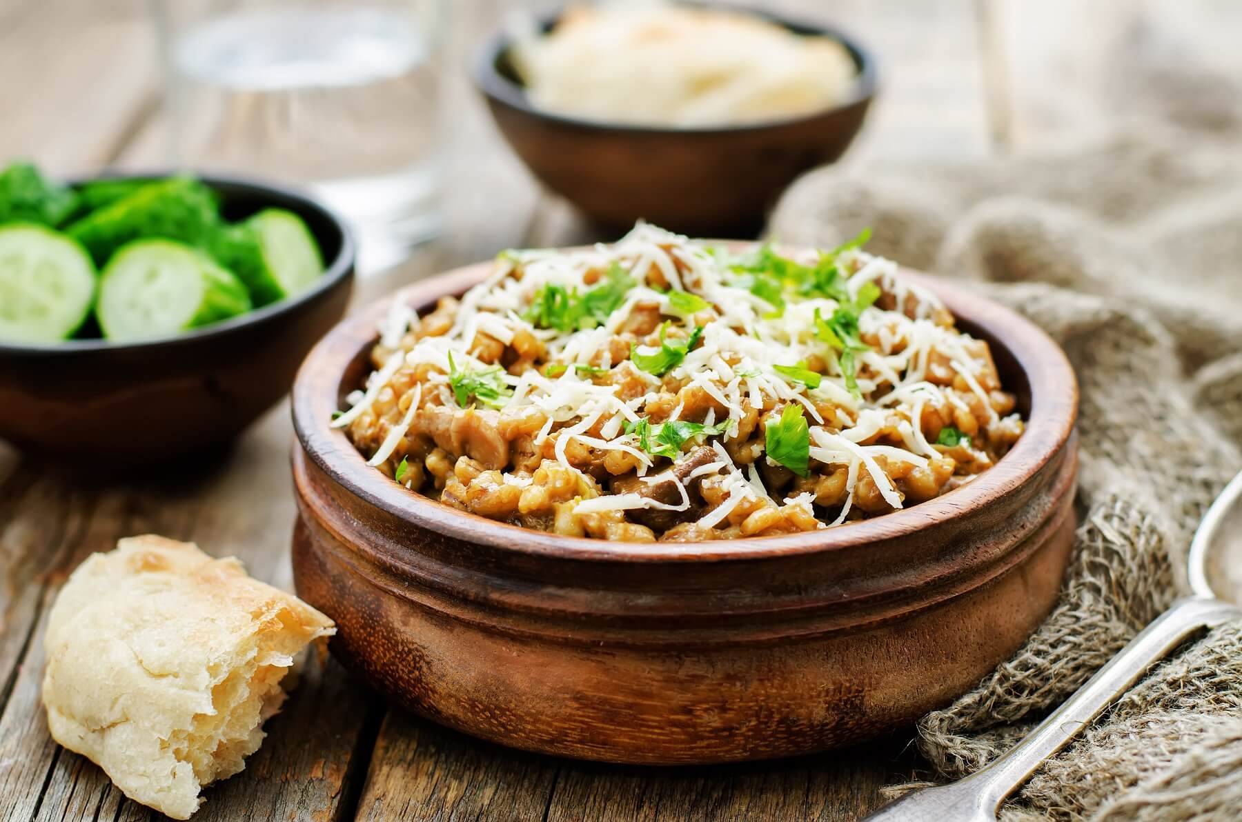 Pea, Goat’s Cheese and Ham Risotto Recipe