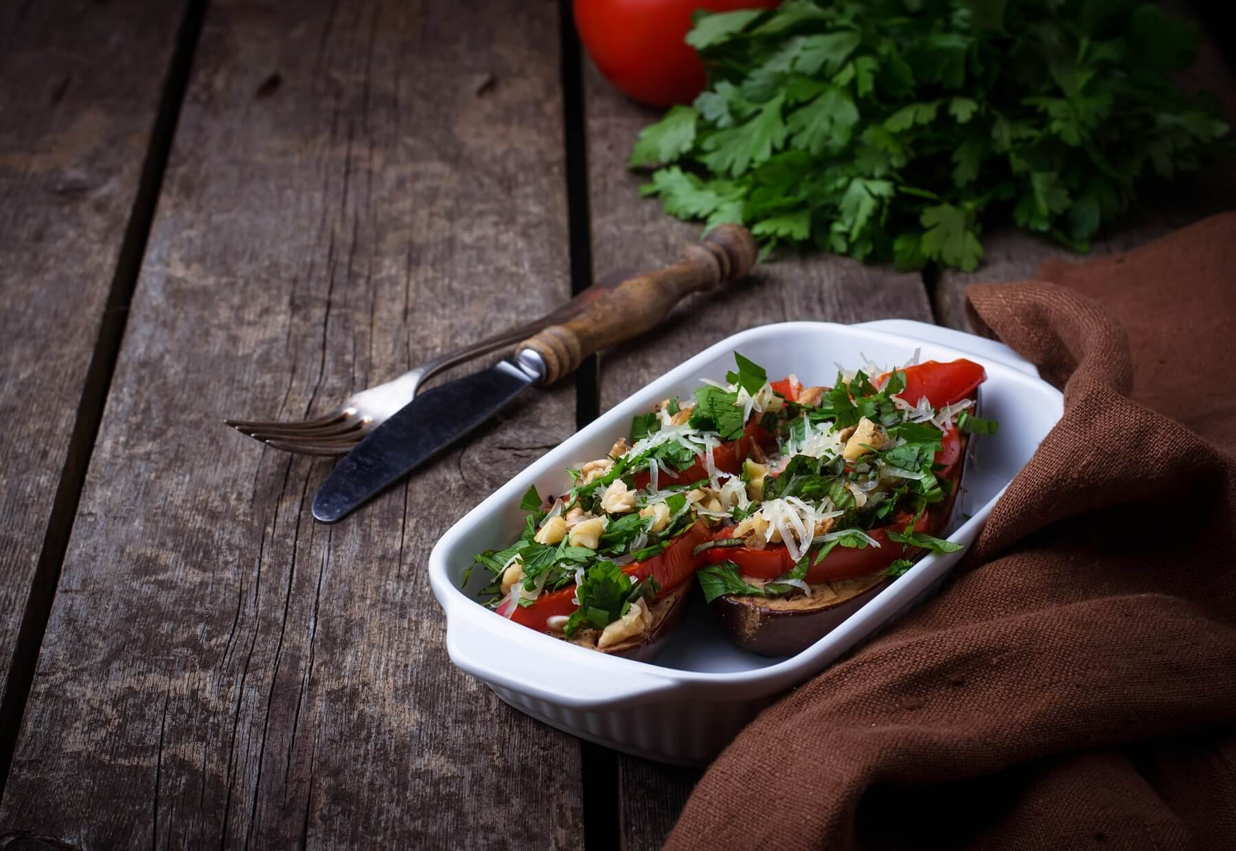 Turkish Aubergines with Walnut Sauce Recipe