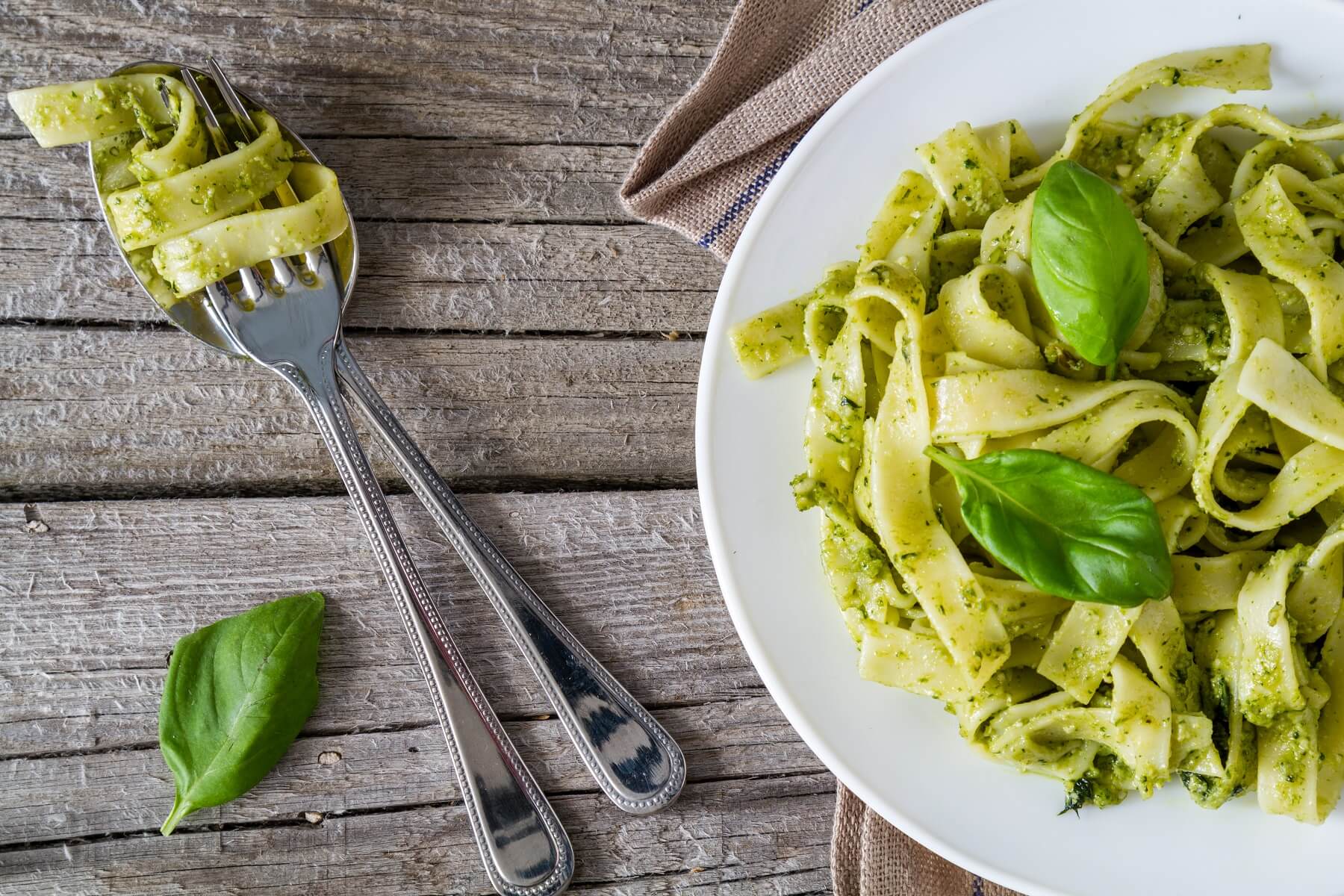 Homemade Pesto with Tagliatelle