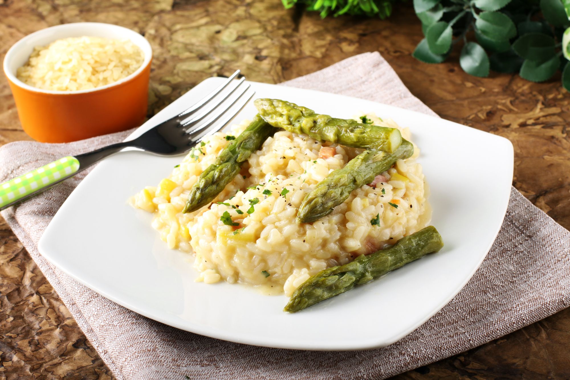 Roast Asparagus with Fragrant Rice