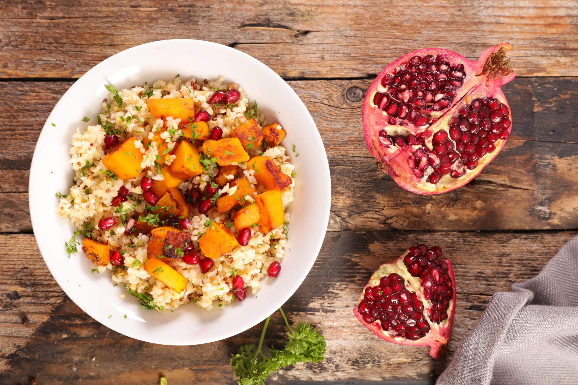 Quinoa, Prune, Squash and Pomegranate Stew