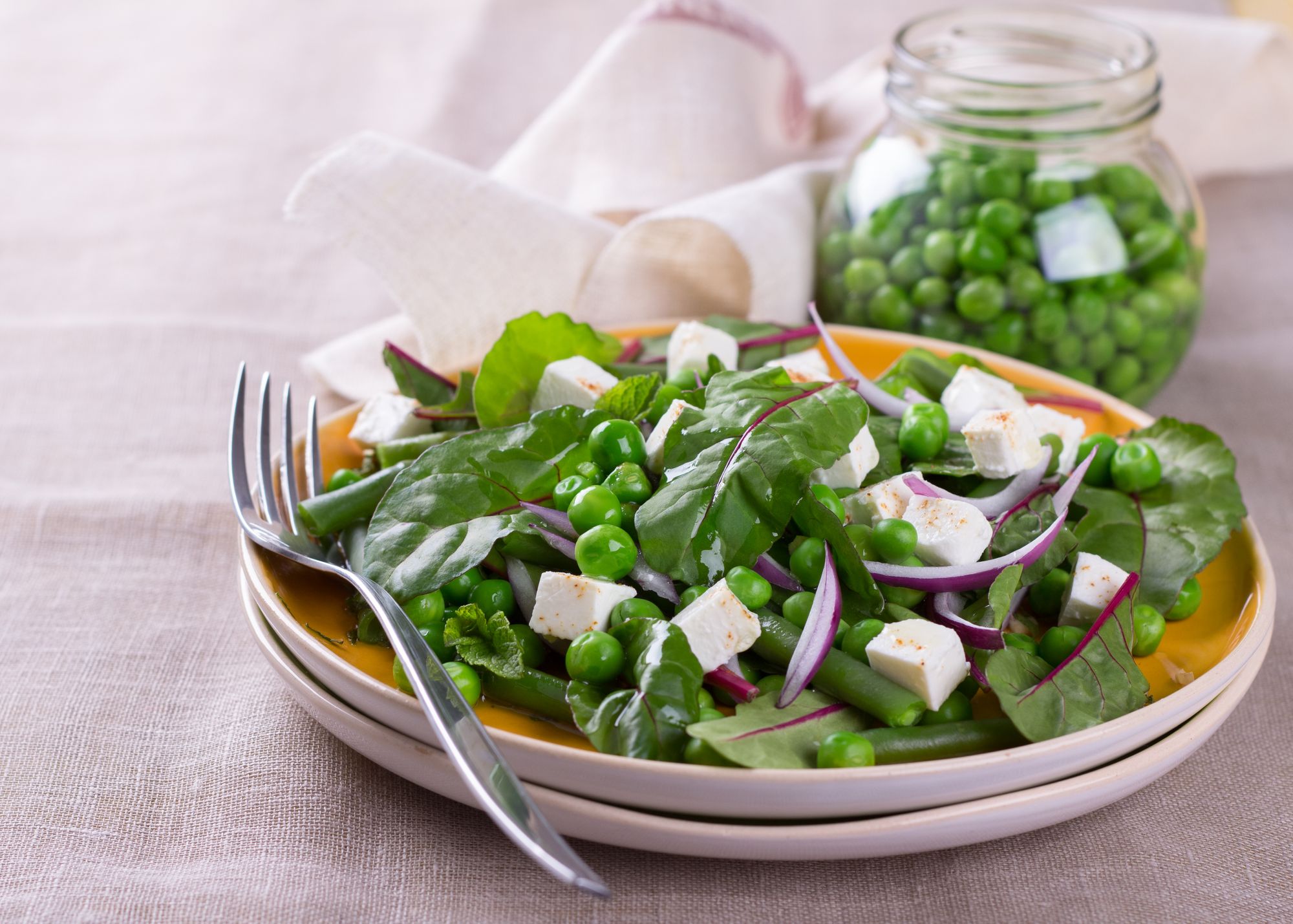 Pea, Goats’ Cheese and Mint Salad
