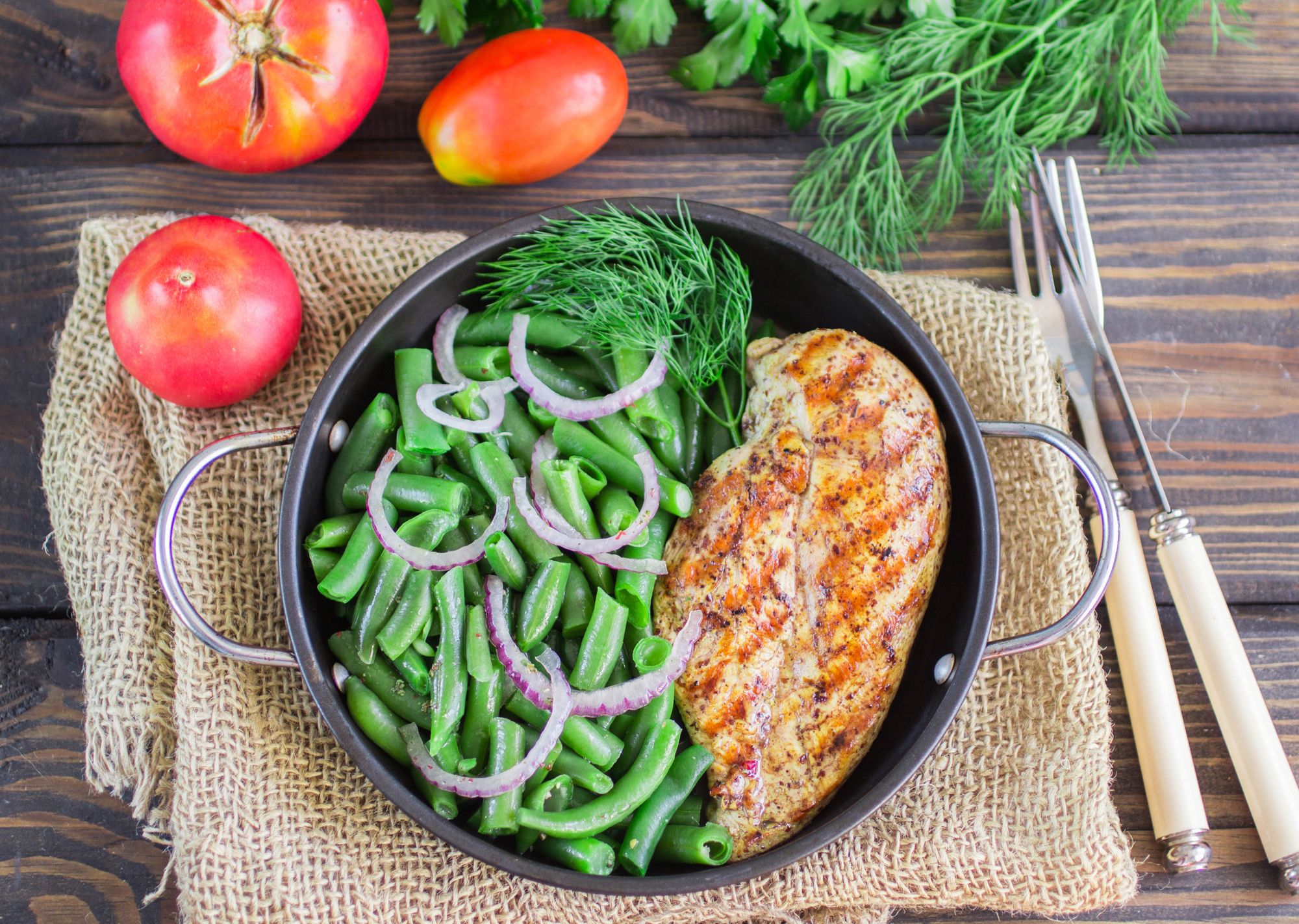 Roast Chicken Breast with Leek ‘n’ Beans