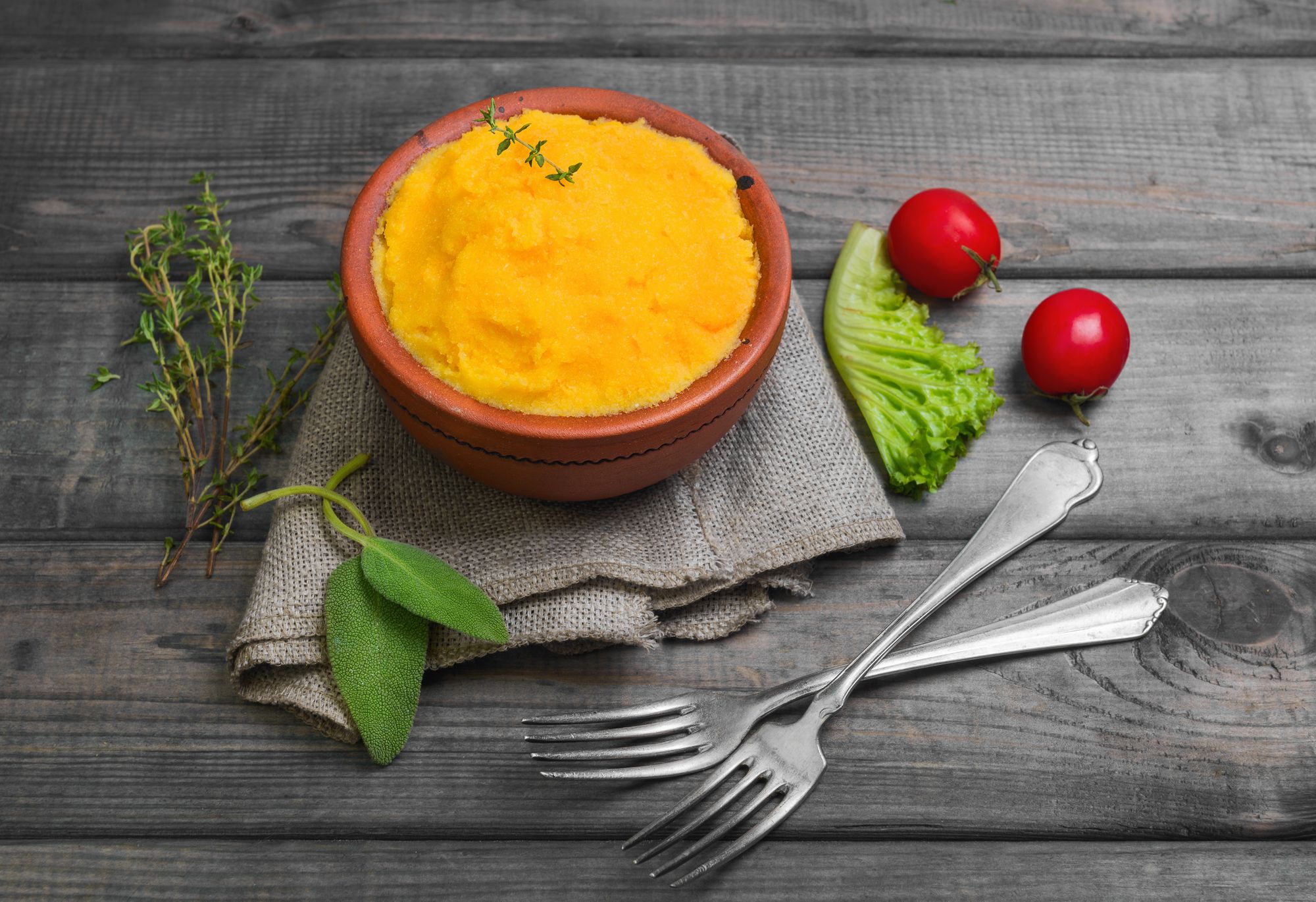 Sage Polenta with Cherry Tomatoes