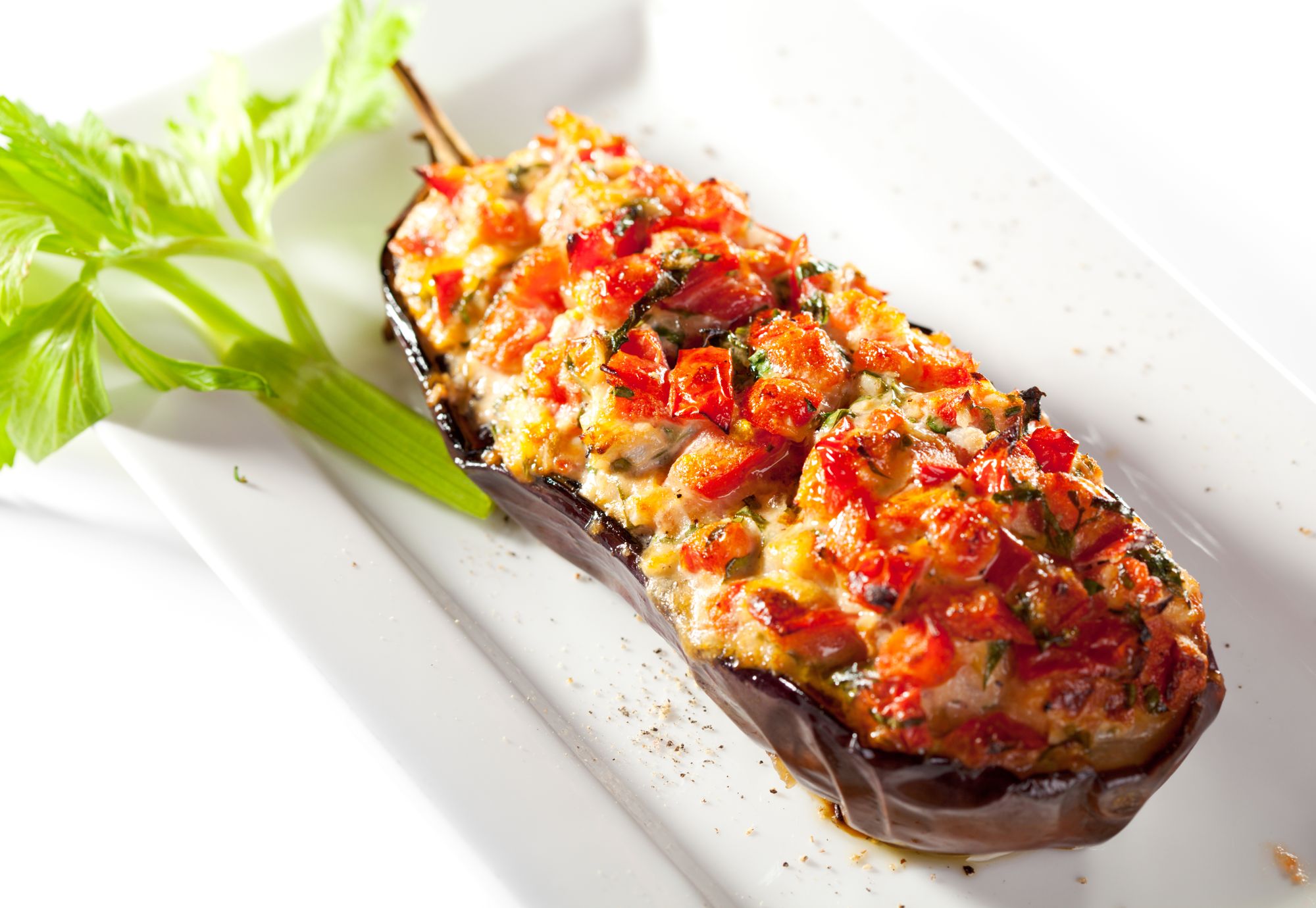 Roquefort Stuffed Eggplant