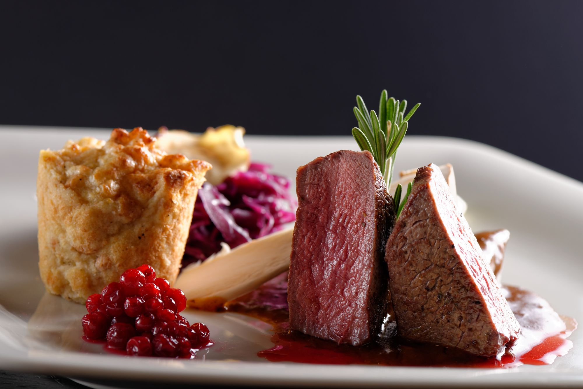 Venison with Red Slaw