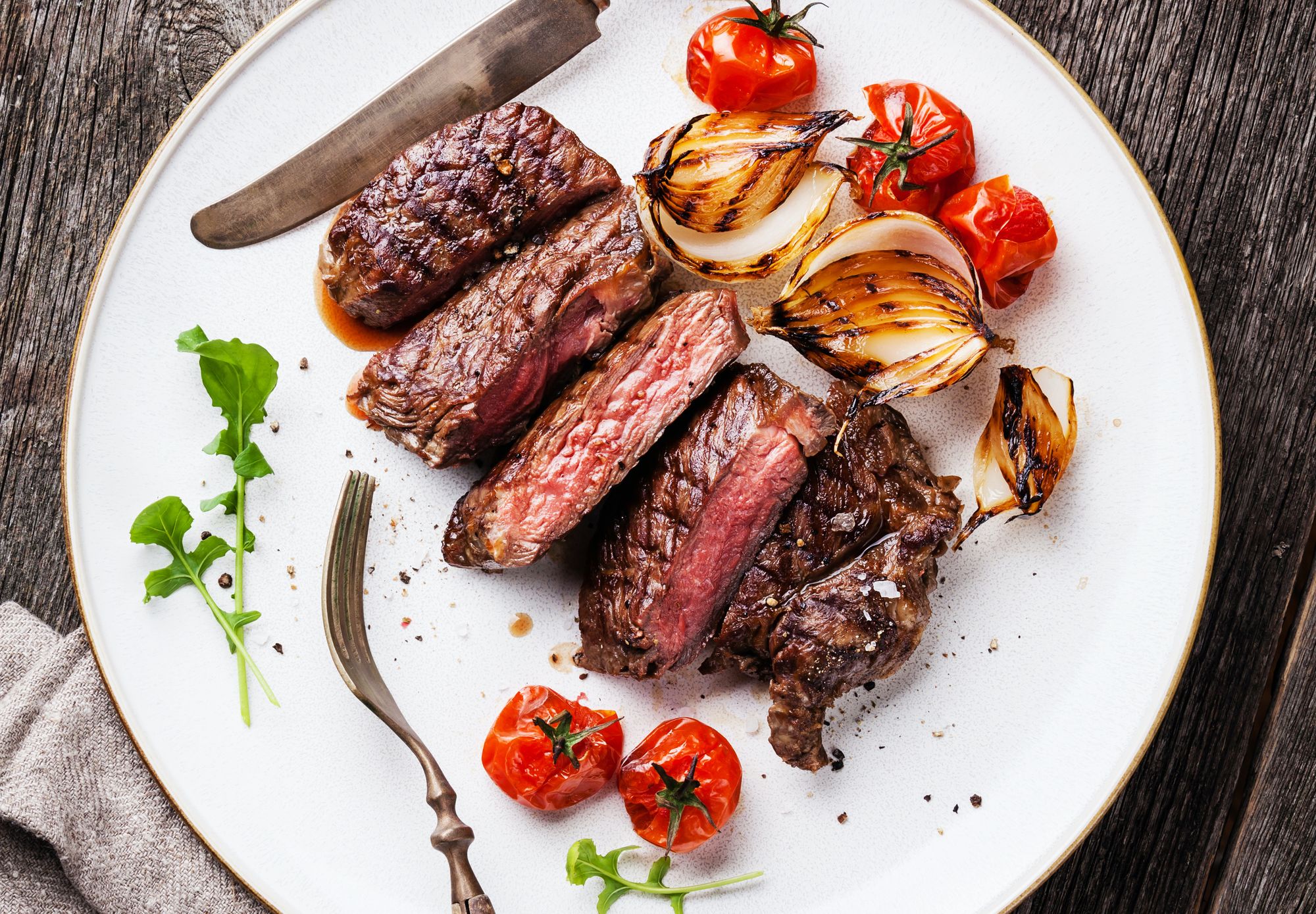 Ribeye with Olives and Tomato