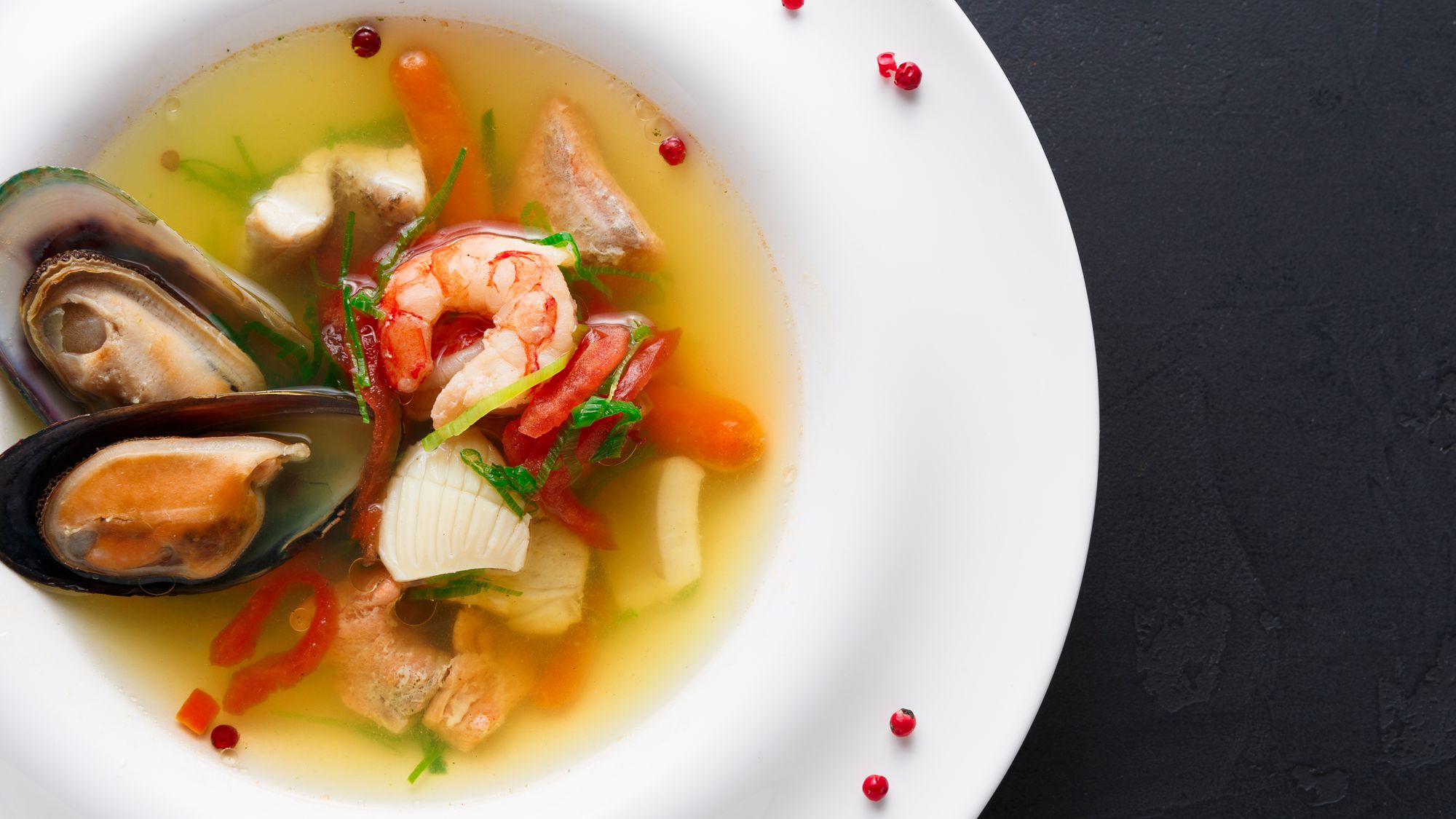 Summer Vegetable and Mussels Soup