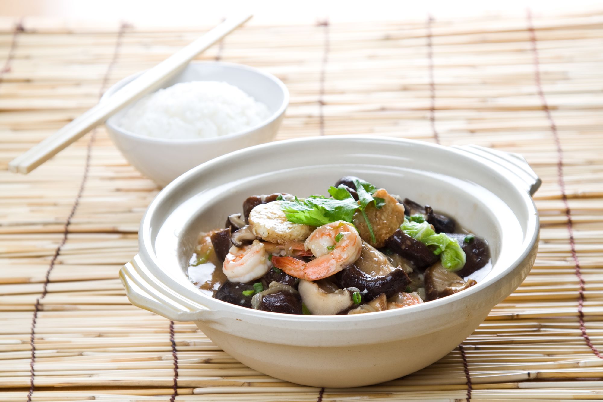 Garlic Prawns with Sichuan Pepper and Shiitake Mushrooms