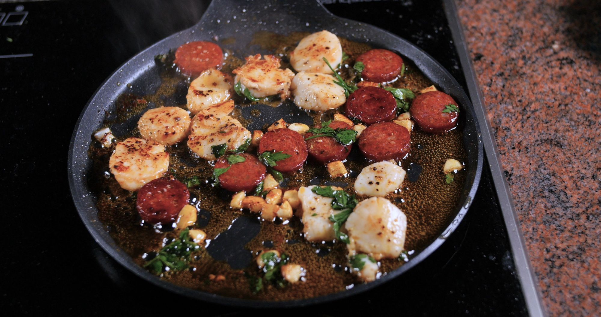 Chorizo and Scallops