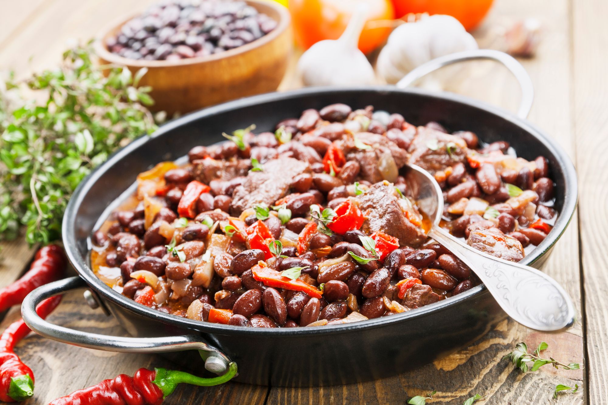 Beef, Plantain, and Black-Eyed Bean Hotpot