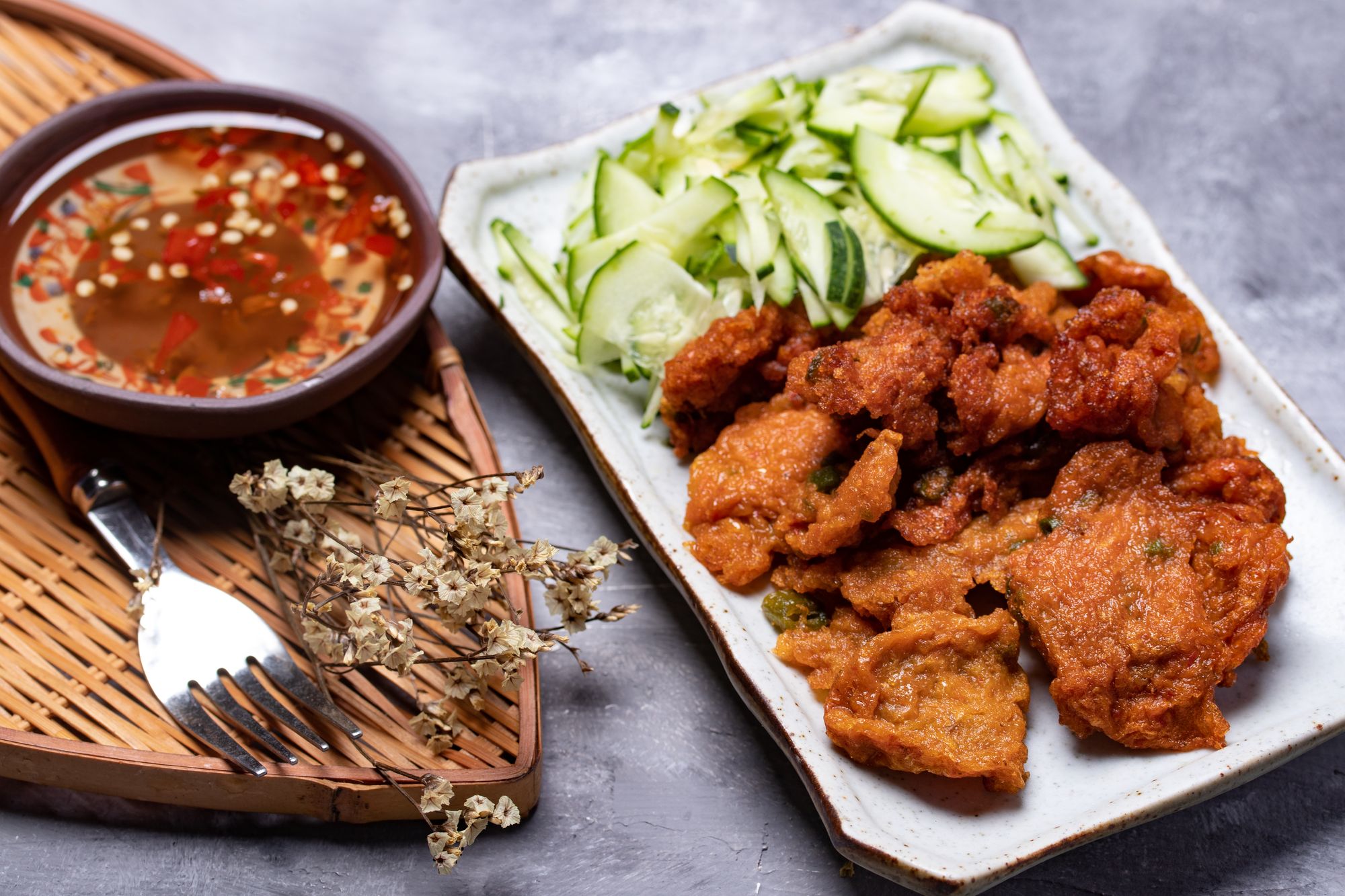 Thai Fish Cakes and Cucumber Salad