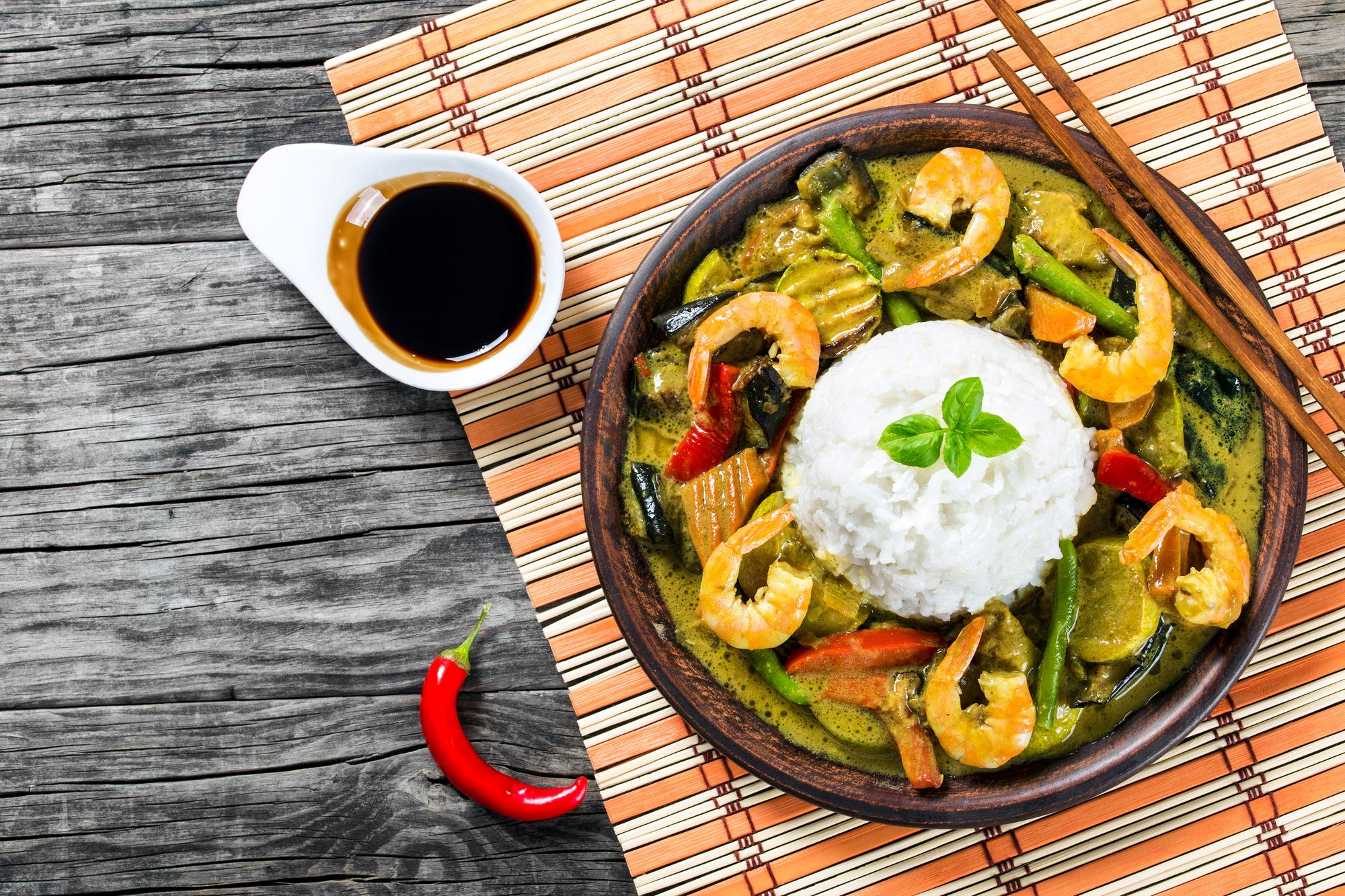 Simple Prawn Green Curry