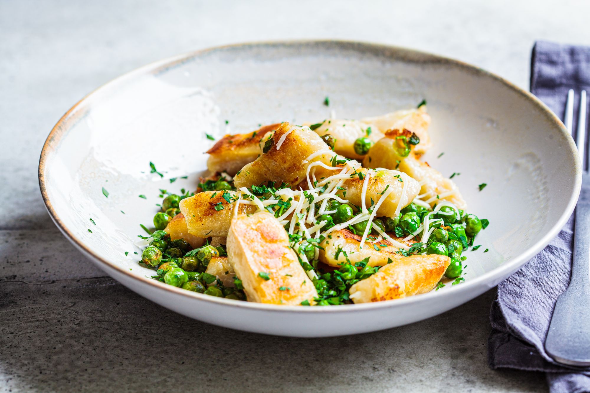 Gnocchi and Peas and Ham