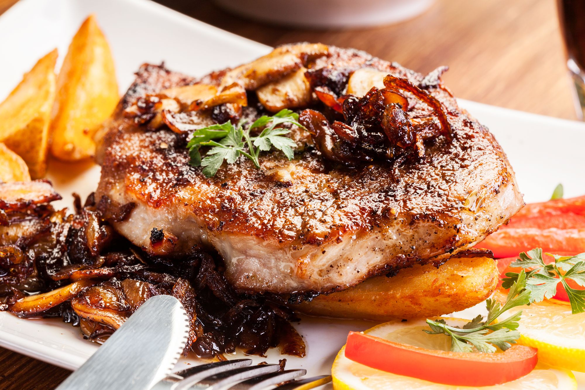 Pork Chop Stuffed with Mushrooms