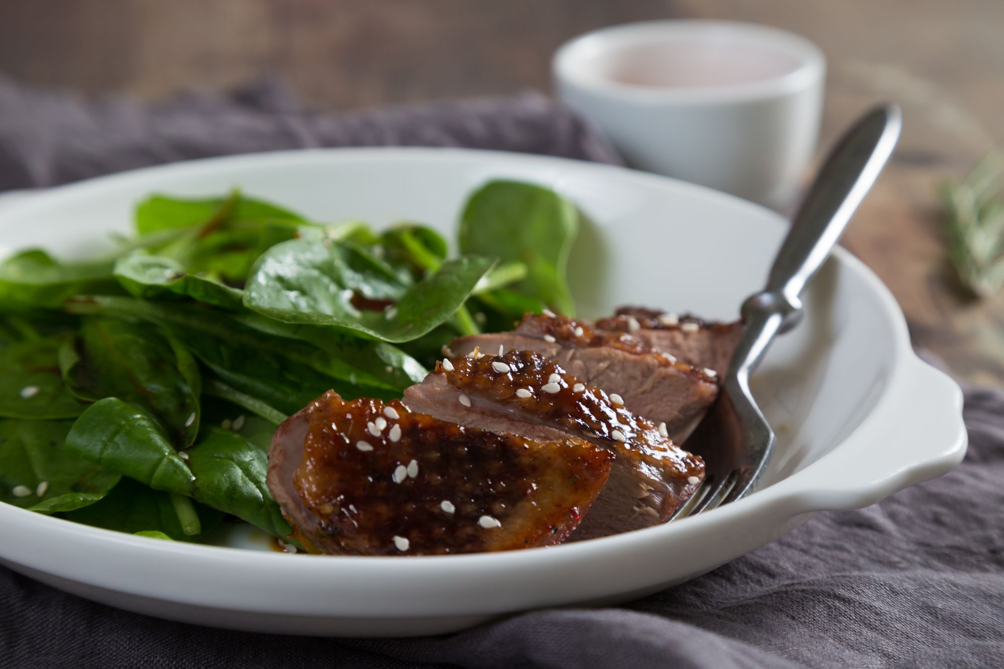 Duck Breast with Smoky Eggplant/Aubergine