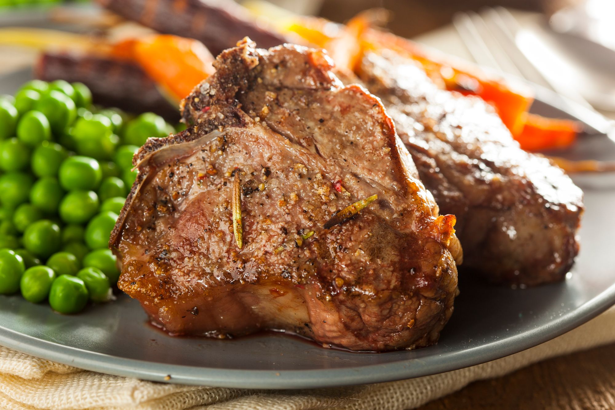Roast Lamb with Peas and Bacon