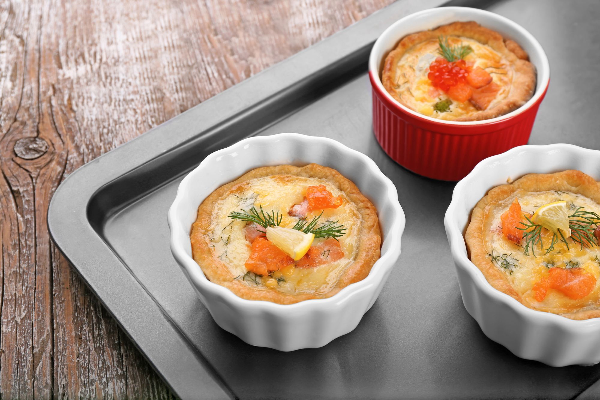 Salmon, Dill and Leek Filo Tarts