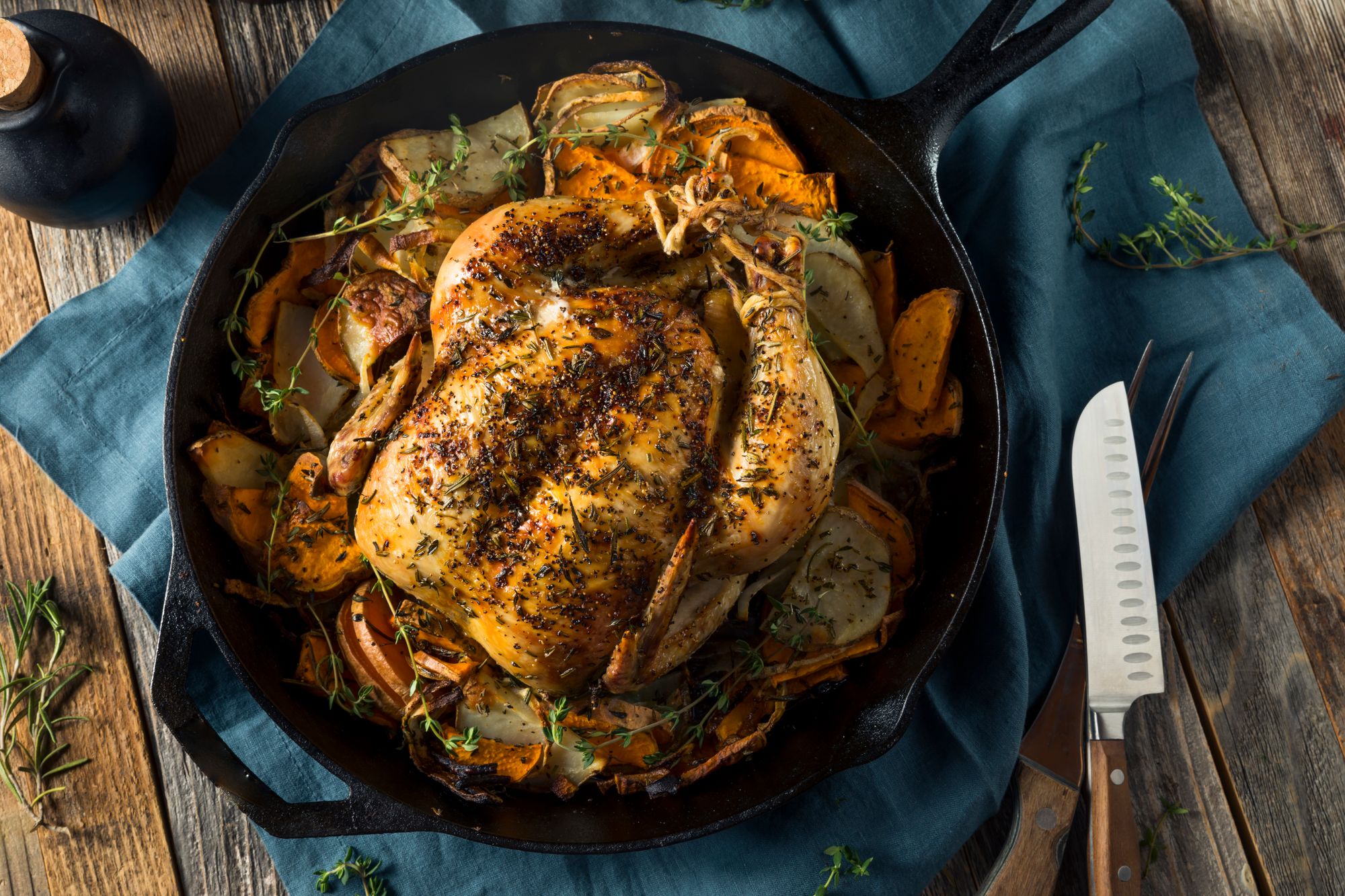 Roast Chicken with Melted Onions and Tarragon