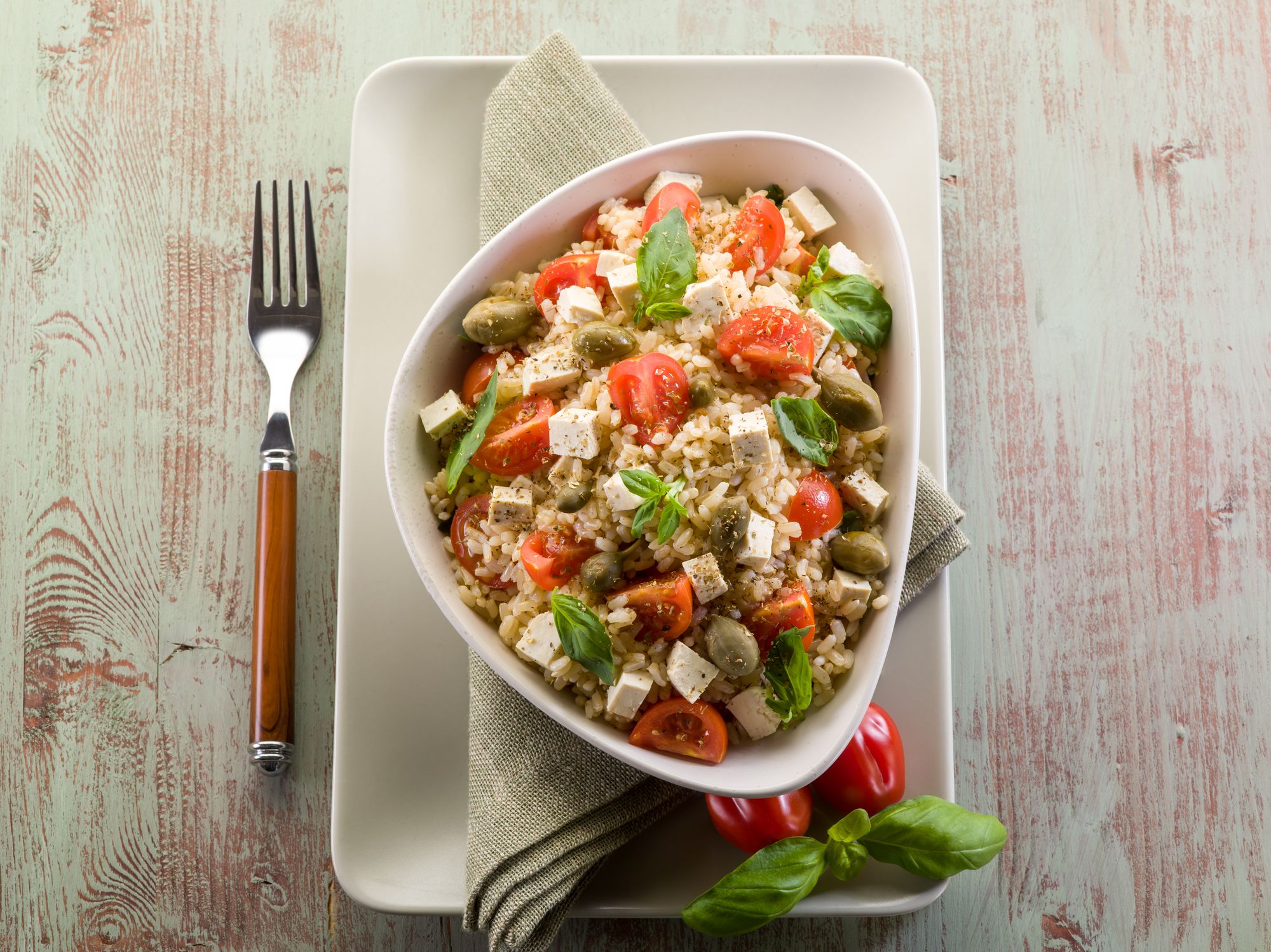 Spring Onion, Olive, and Rice Salad
