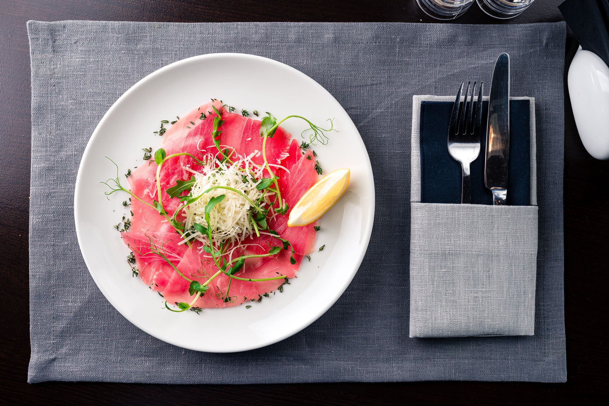 Tuna Carpaccio with Tuna Tartare