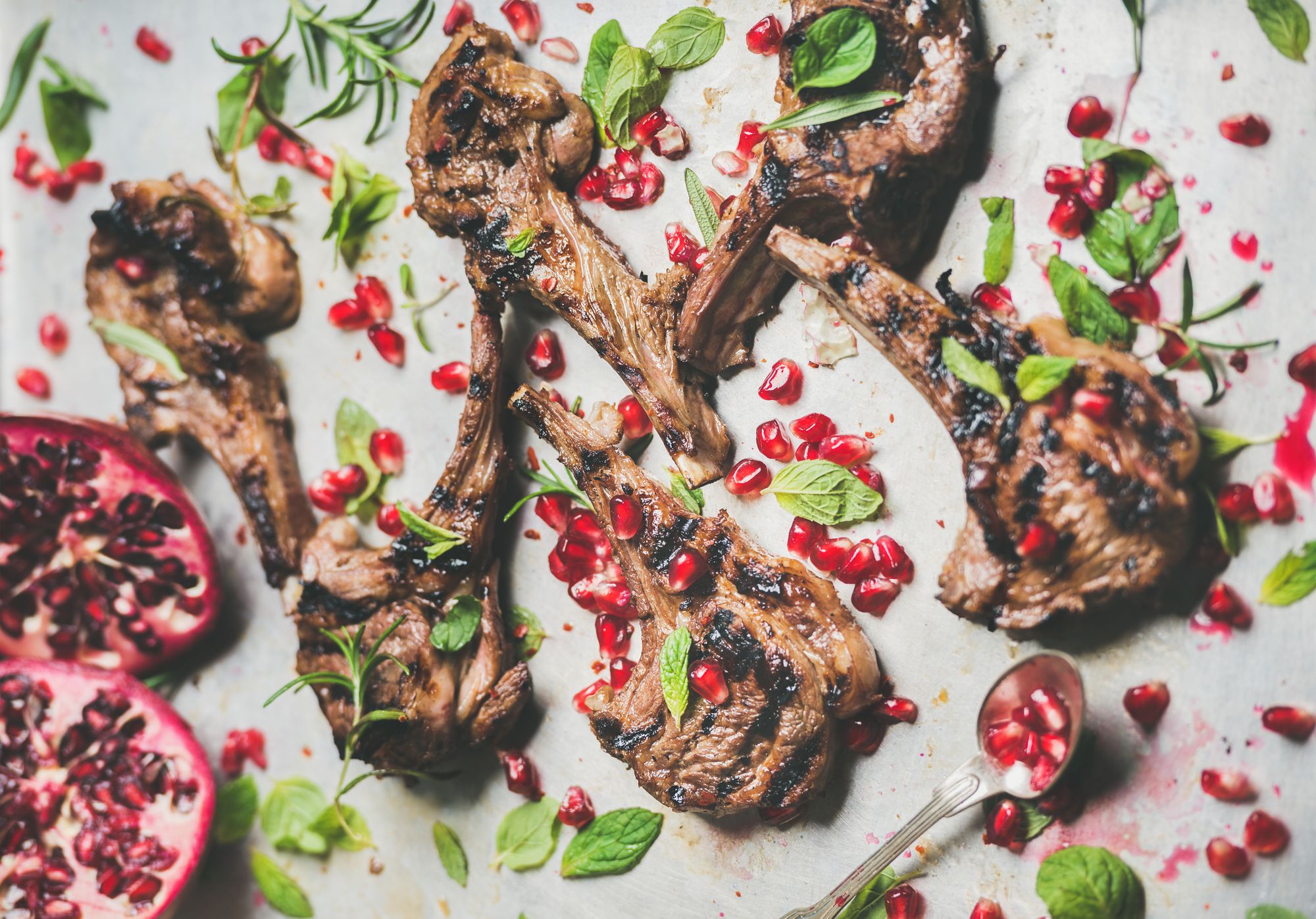 Spiced Lamb Chops with Moorish Salad