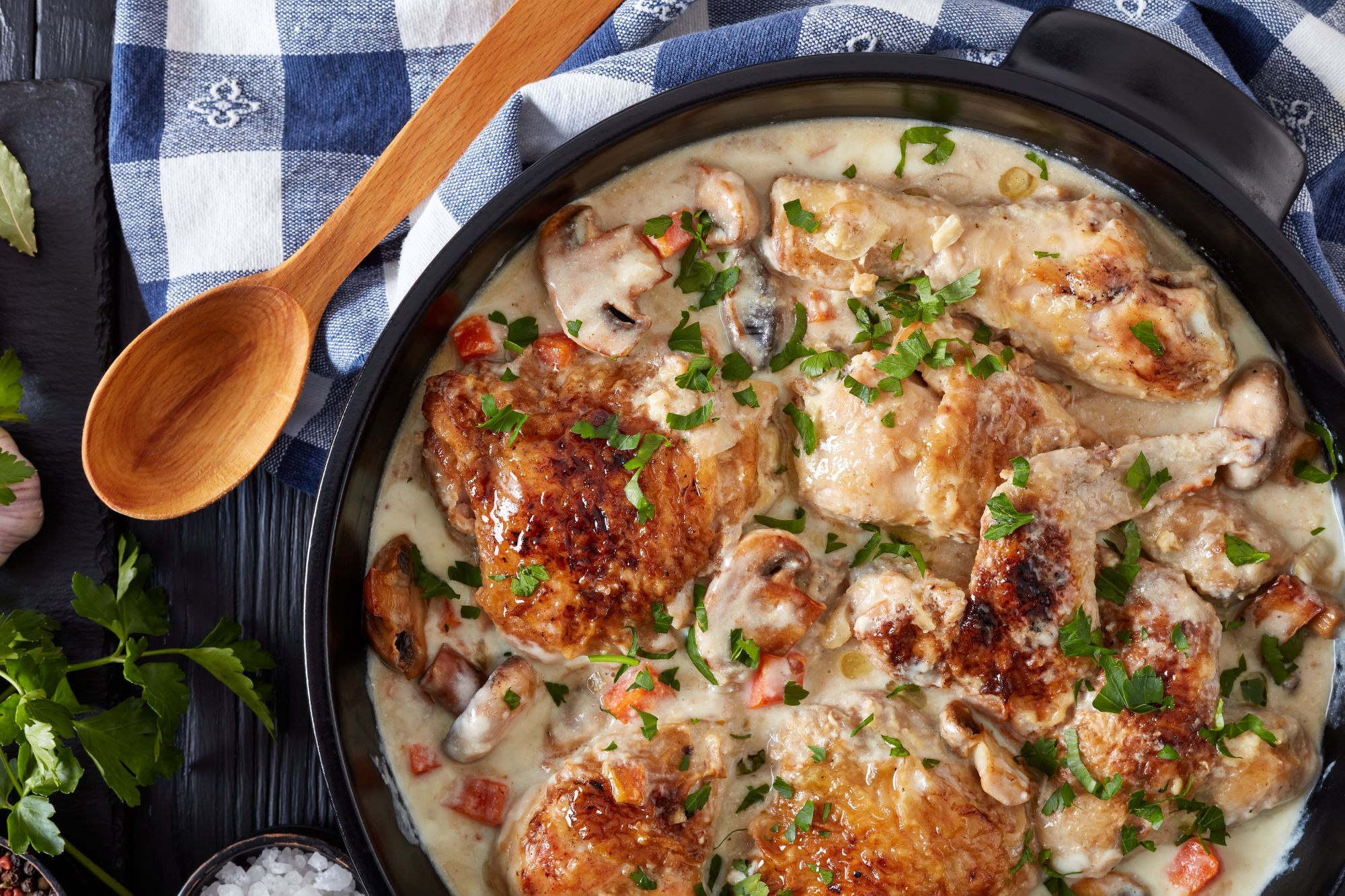 French Farmhouse Chicken with Mushrooms and Bacon