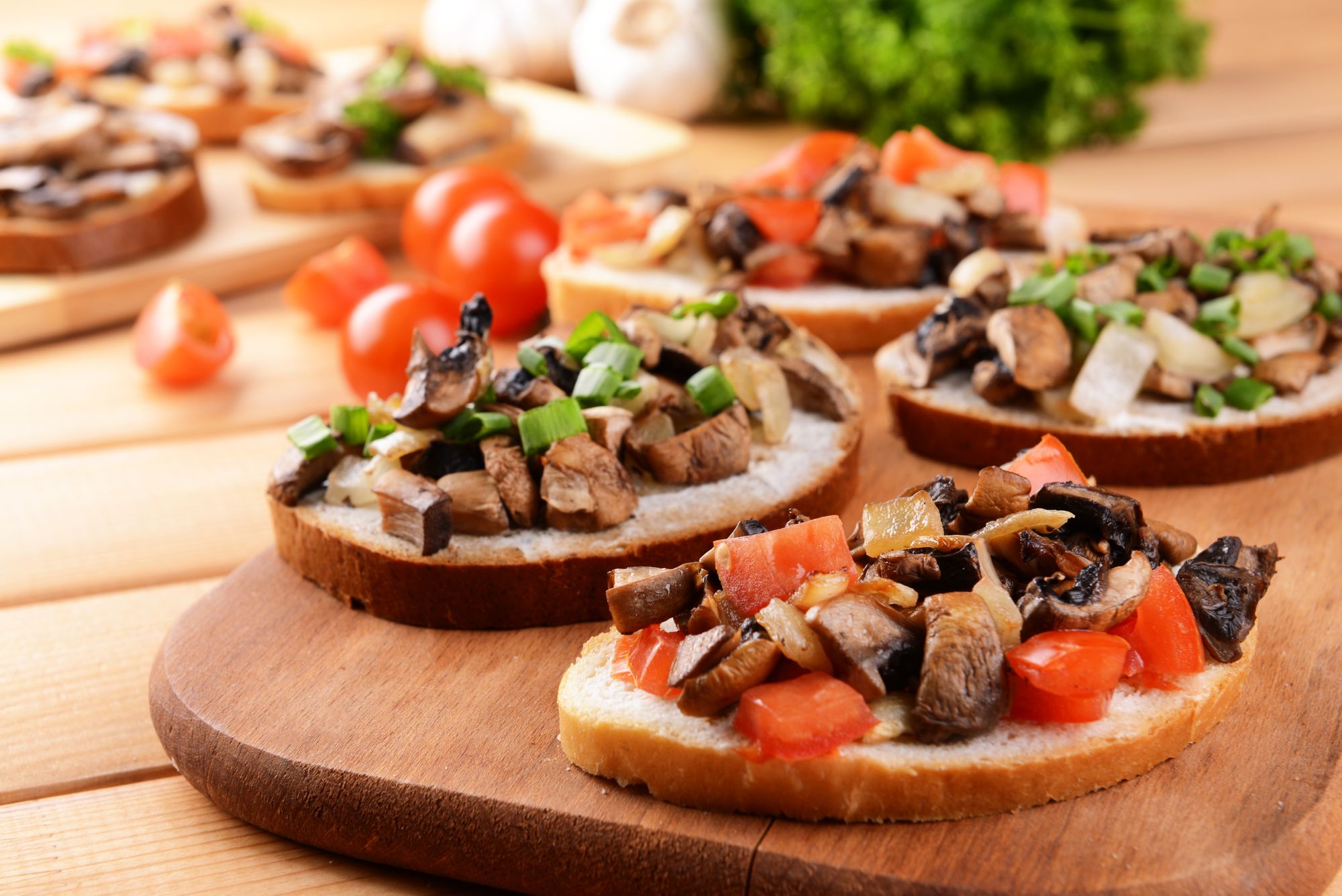 Bacon, Mushroom, and Tomato French Toast Brunch