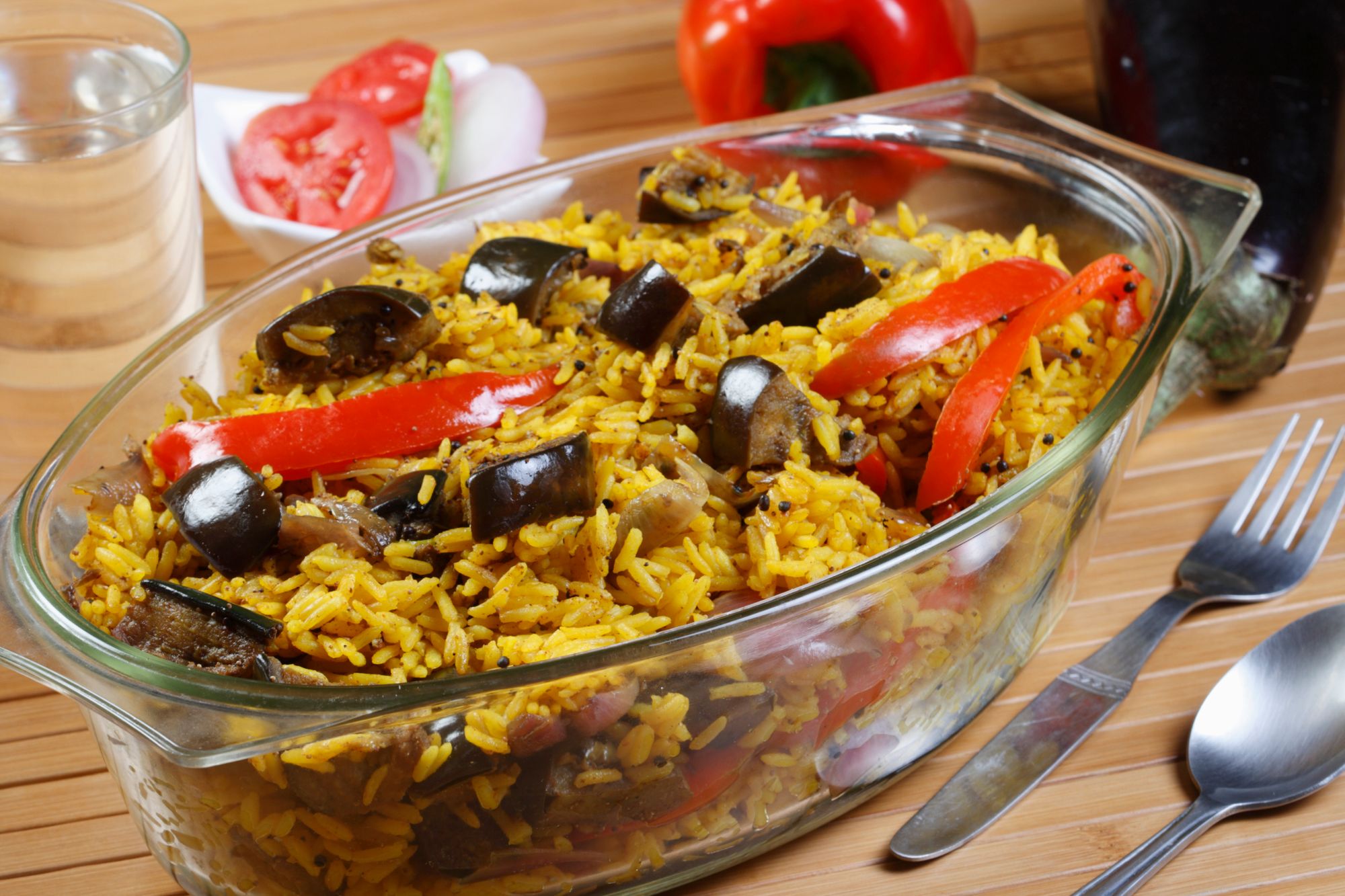 Eggplant and Artichoke Spanish Rice
