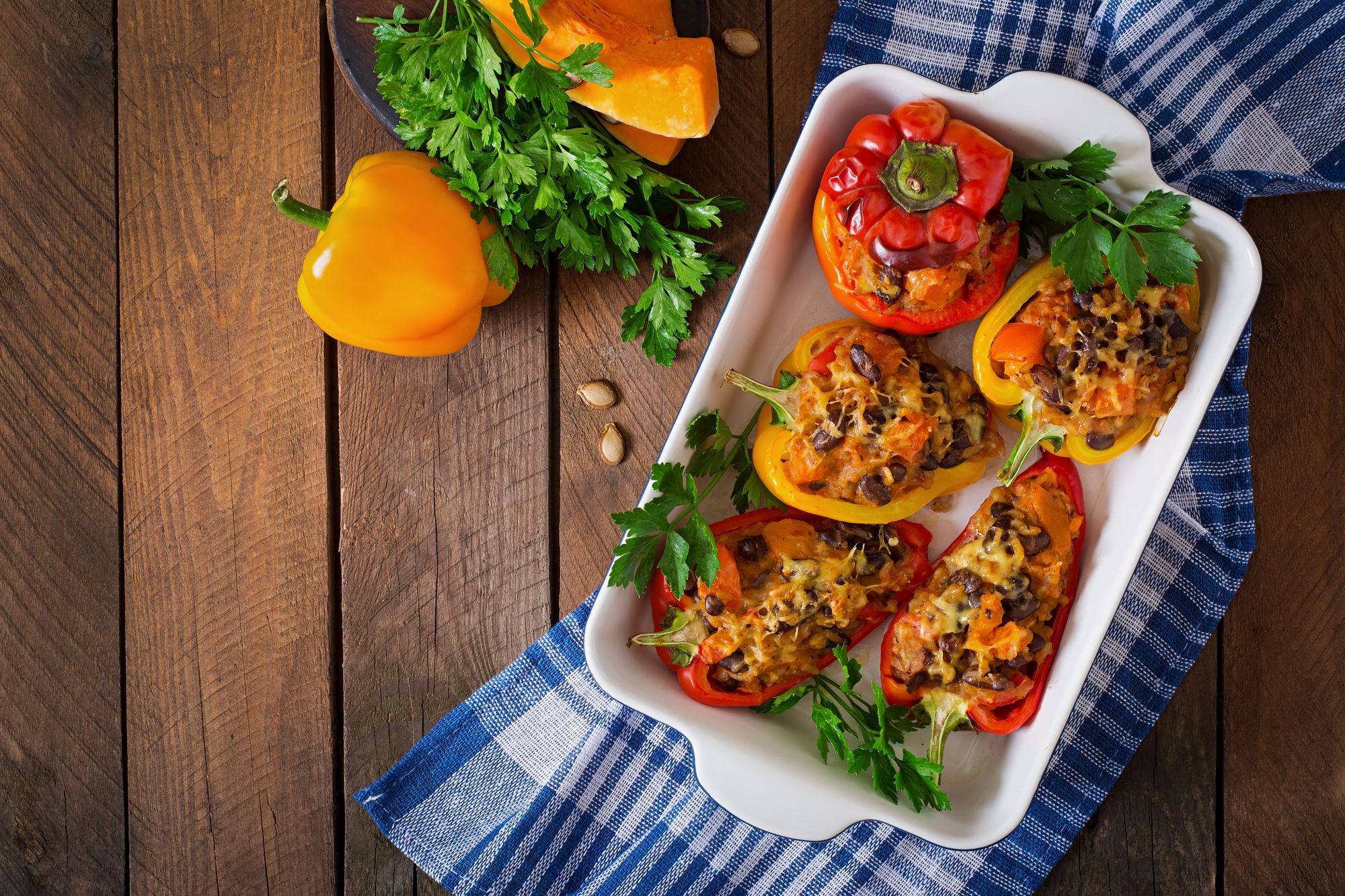 Tex-Mex Stuffed Capsicum/Peppers